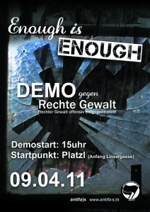Enough is enough :9.4.11 // 15.00 // Platzl (Anfang Linzergasse) // Salzburg